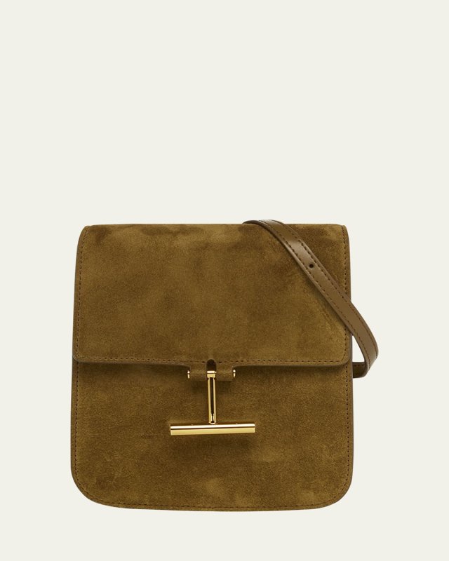 Tara Mini Flap Crossbody Bag in Suede